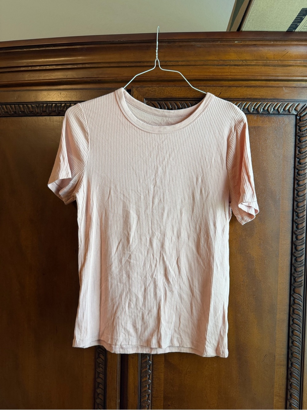a new day Pale Pink Ribbed Crewneck Tee